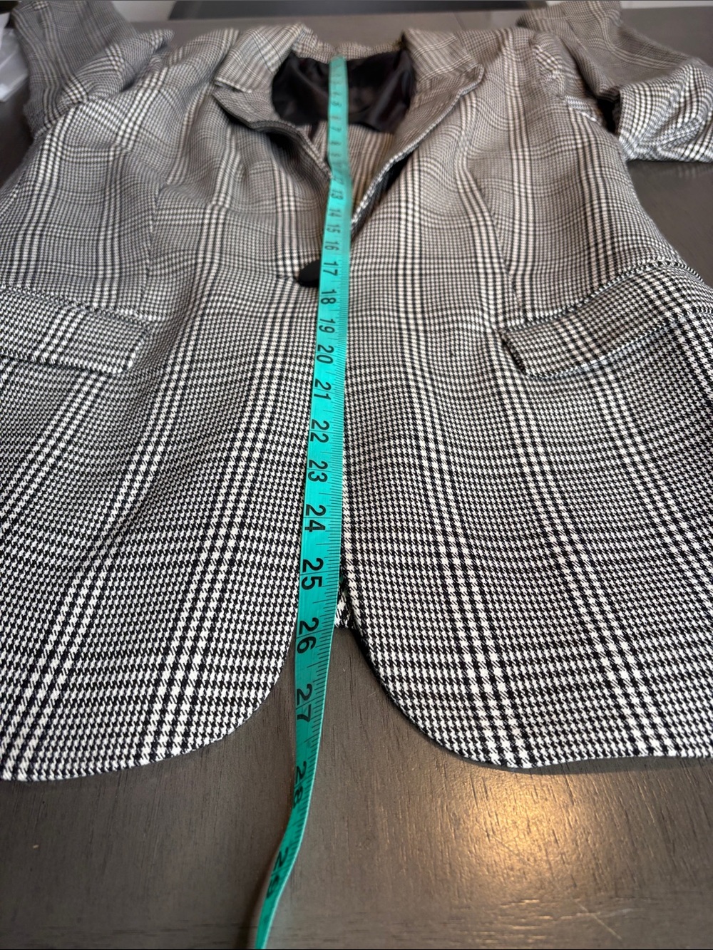 ❤️ Women's Glen Plaid One-Button Blazer Black White Petite Small Jules & Leopold - Picture 5 of 11